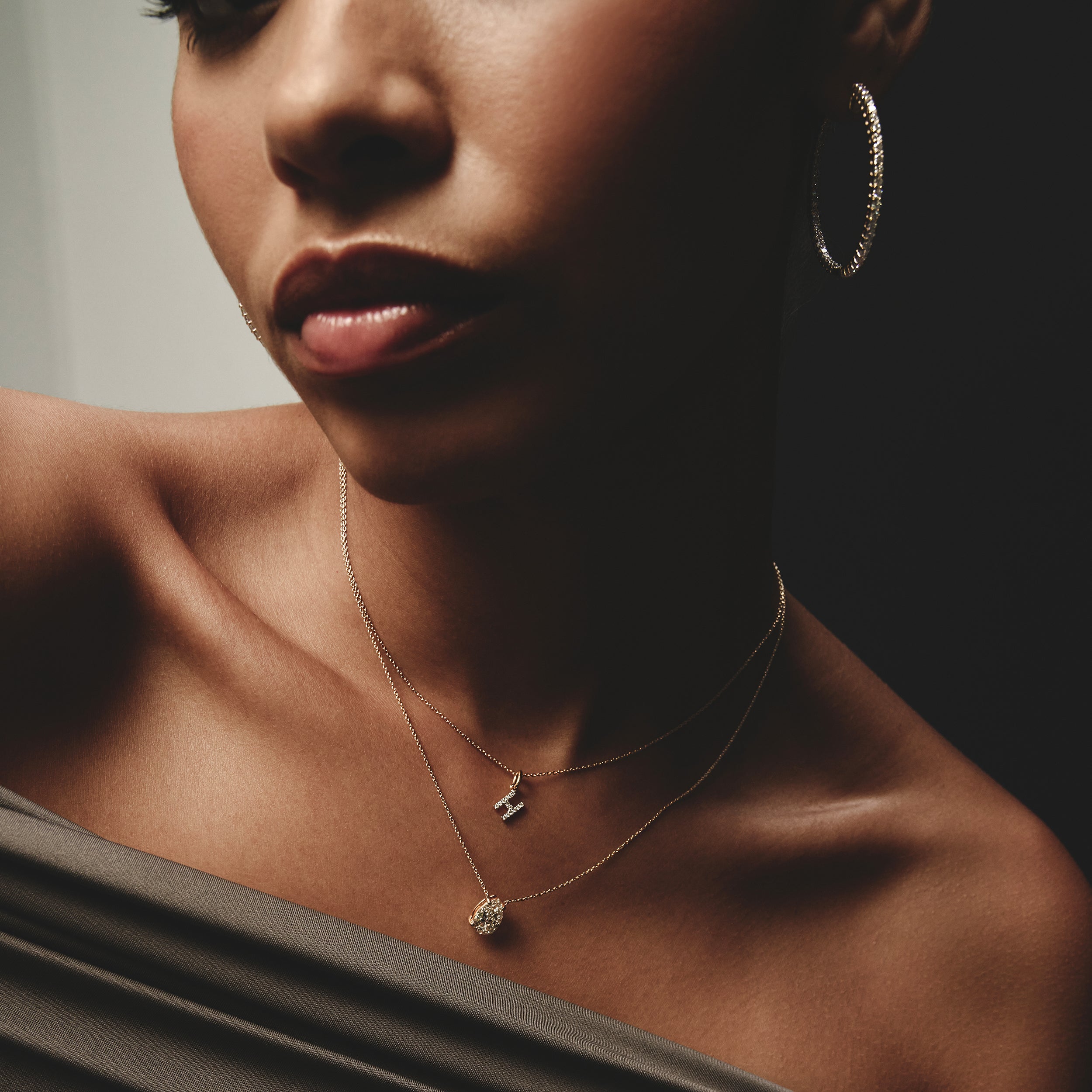 Love Letter Initial H Lab Diamond Necklace set in 18K Gold Vermeil